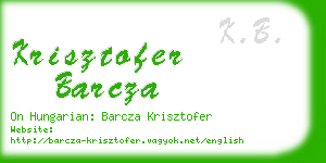 krisztofer barcza business card